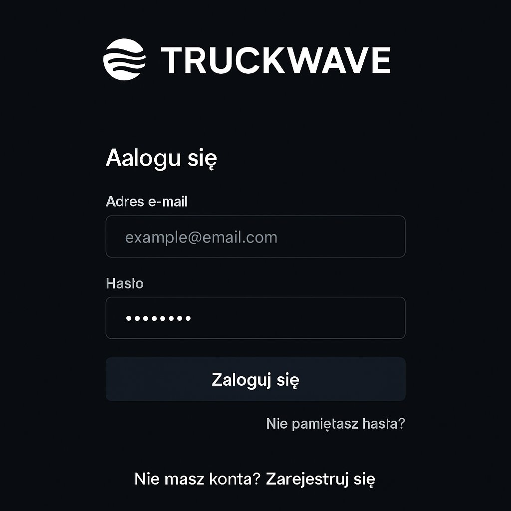 Truckwave — ekran logowania do platformy